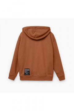 Худи с капюшоном и шрифтовым принтом из футера Bell Bimbo 212129 терракот - фото 4