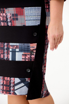 Платье из трикотажа с геометрическими линиями и пуговицами Anelli 945 геометрия - фото 3