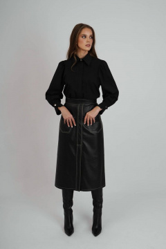 Блуза на каждый день с текстилем и хлопком, демисезон Motif 1605 - фото 3