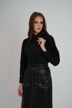 Блуза на каждый день с текстилем и хлопком, демисезон Motif 1605 - фото 1