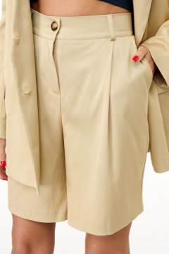 Костюм из вельвета с рубашкой и брюками на резинке Anelli 1083 бежевый - фото 5