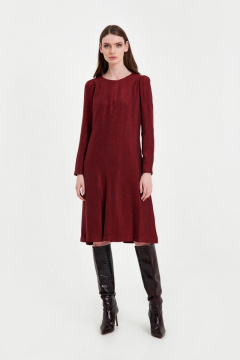Платье из костюмно-плательной ткани с расширением к низу AG Green G438/1 бордовый - фото 1