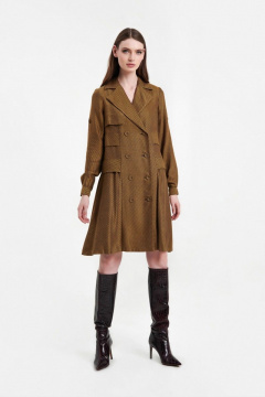 Платье со смещенной бортовой застежкой и рельефами AG Green G440/1 желтый - фото 2