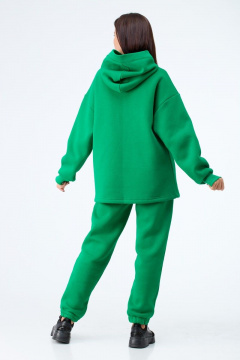 Зеленый спортивный костюм из хлопка с капюшоном и карманами Anelli 976 зеленый - фото 4