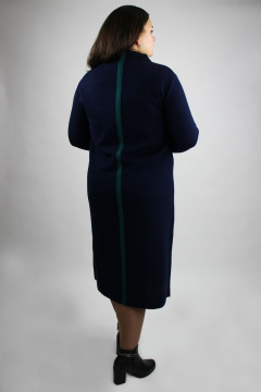 Синее трикотажное платье с разрезом и стойкой Полесье С4556-20 0С2114-Д43 164 морской_синий - фото 4