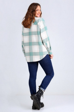 Теплая клетчатая рубашка из хлопка с классическим кроем Таир-Гранд 62407 зеленый - фото 5