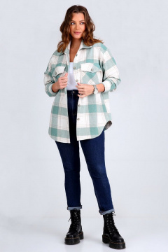 Теплая клетчатая рубашка из хлопка с классическим кроем Таир-Гранд 62407 зеленый - фото 2