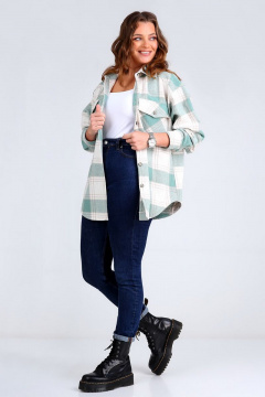 Теплая клетчатая рубашка из хлопка с классическим кроем Таир-Гранд 62407 зеленый - фото 1