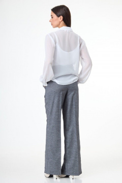 Брюки с высокой посадкой и разрезами в стиле кэжуал Anelli 1101 серый - фото 5