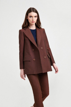 Жакет прямого силуэта из костюмной ткани с шлицей AG Green G410/4 - фото 1