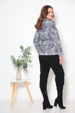 Комфортный демисезонный комплект жакет из меха и кюлоты Fortuna ШЖ 175 зебра - фото 4