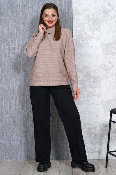 Джемпер из вискозы и вязаного материала на каждый день, бежевый Медея и К 2109 - фото 1