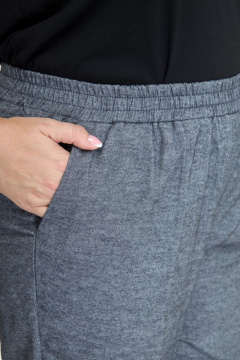 демисезонные брюки из хлопка с высокой посадкой и карманами Anelli 1075 серый - фото 3