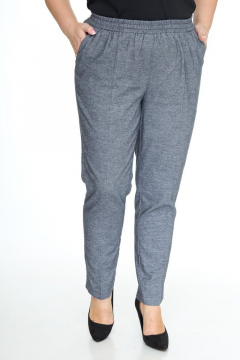 демисезонные брюки из хлопка с высокой посадкой и карманами Anelli 1075 серый - фото 2