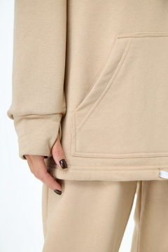 Брюки и свитшот спортивный комплект из трикотажа Anelli 976 бежевый - фото 4