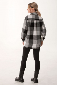 Блузка с накладными карманами и геометричным рисунком Golden Valley 2285 серый - фото 2