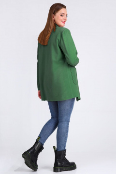 Кардиган свободного кроя из трикотажа в зеленом стиле Таир-Гранд 62410 т.зеленый - фото 4