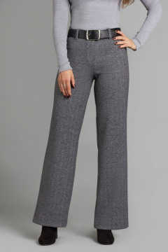 Зимние серые брюки свободные с клёш и высокой посадкой Mirolia 979 темно-серый - фото 1