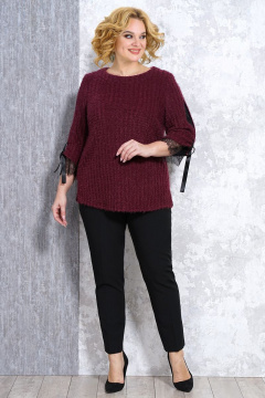 Джемпер из трикотажа, реглан, на каждый день, красный Медея и К 2118 - фото 3