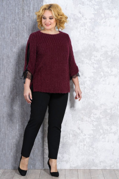 Джемпер из трикотажа, реглан, на каждый день, красный Медея и К 2118 - фото 1