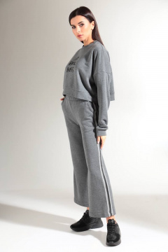 Демисезонный женский костюм из хлопкового футера HIT 3081 темно-серый - фото 2