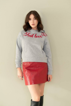 Кроп-худи из трикотажа с принтом и капюшоном JRSy 2082 - фото 2