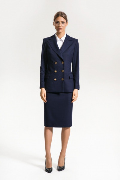 Полуприлегающий жакет из костюмной ткани с баской AG Green G385/4 - фото 1