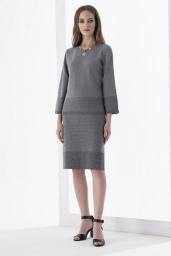 Юбка А-образная из трикотажа с поясом на эластичной тесьме Barbara Geratti С1184BG Н серый/т.серый - фото 1