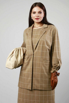 Бежевый универсальный жакет прямого силуэта без подкладки Femme & Devur 70740 1.50BF(170) - фото 1