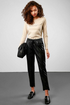 Джемпер из хлопка с принтом-слоганом и облегающим силуэтом Femme & Devur 30419 1.29F(170) - фото 2