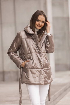 Бежевая стёганая куртка жакет из плащёвой ткани Winkler’s World 663к атмосфера - фото 5