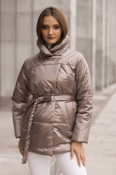 Бежевая стёганая куртка жакет из плащёвой ткани Winkler’s World 663к атмосфера - фото 3