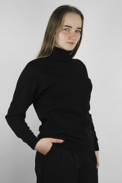 Демисезонный вязаный черный свитер с регланом Полесье С3433-17 7С1582-Д43 170,176 глубокий_черный - фото 3