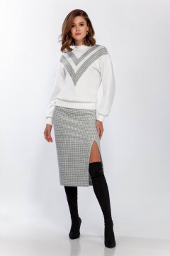 Olegran 3823 белый+графит_гусиная_лапка