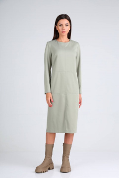 Платье трикотажное с разрезом и боковыми рельефами TVIN 8179 - фото 5