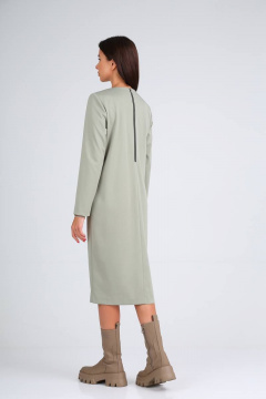 Платье трикотажное с разрезом и боковыми рельефами TVIN 8179 - фото 4