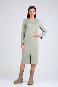 Платье трикотажное с разрезом и боковыми рельефами TVIN 8179 - фото 1