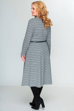 Деловое платье из трикотажа с вытачками и карманами Swallow 412 серебряный_иней - фото 5