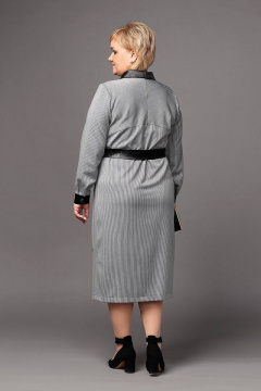 Платье полуприлегающего силуэта с плечевыми накладками Соджи 511 серый - фото 2