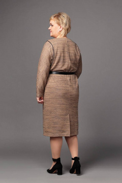 Платье с рукавами летучая мышь и ремнём в комплекте Соджи 514 мультиколор - фото 4