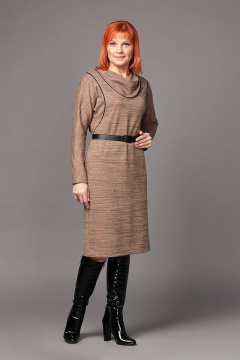 Платье с рукавами летучая мышь и ремнём в комплекте Соджи 514 мультиколор - фото 1