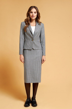 Деловой женский серый жакет из текстиля DAVYDOV 8005 - фото 1
