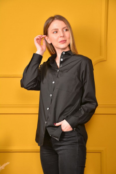 Блуза классический крой с отложным воротником и накладным карманом LM СО01-3 - фото 5