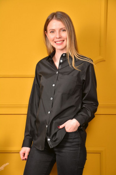 Блуза классический крой с отложным воротником и накладным карманом LM СО01-3 - фото 2