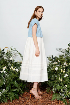 Платье расширенное длиной ниже колен с вырезом В BURVIN 8077-81 - фото 3