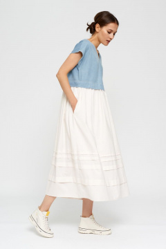 Платье расширенное длиной ниже колен с вырезом В BURVIN 8077-81 - фото 1