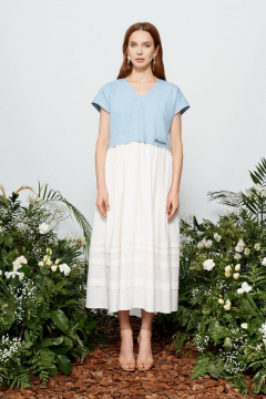 Платье расширенное длиной ниже колен с вырезом В BURVIN 8077-81 - фото 2