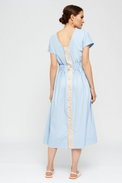 Платье голубое летнее прилегающее из трикотажа с объемными складками BURVIN 7934-81 - фото 2