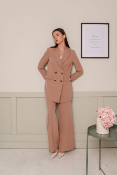 Брюки бежевые на каждый день из хлопка и текстиля AURA otd 4036 беж - фото 1