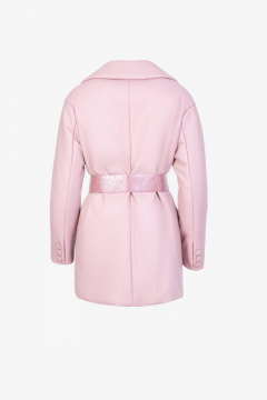 Пальто на каждый день из текстиля для зимы Elema 6-11236-1-170 розовый - фото 3